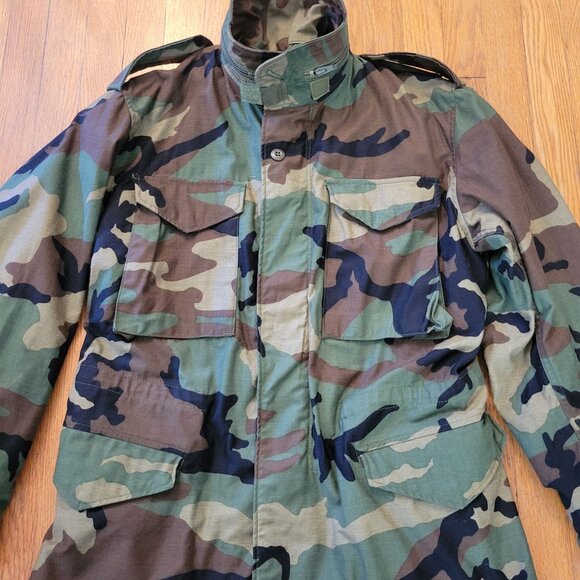 Military Camouflage S Field Jacket Coat Grunge Gorpcore Vintage Cold Weather - Picture 9 of 11